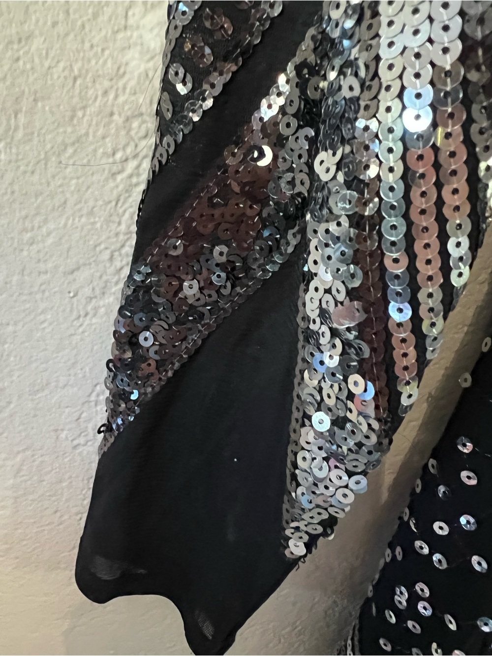 Express Art Deco Sequin Bodycon Mini Dress Silver Black Cocktail Party Glam Sz M - Picture 5 of 6